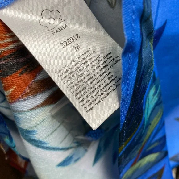 F1 Farm Rio Blue Surreal Flowers Wrap Lenzing™ Ecovero™ Mini Dress - Picture 6 of 8